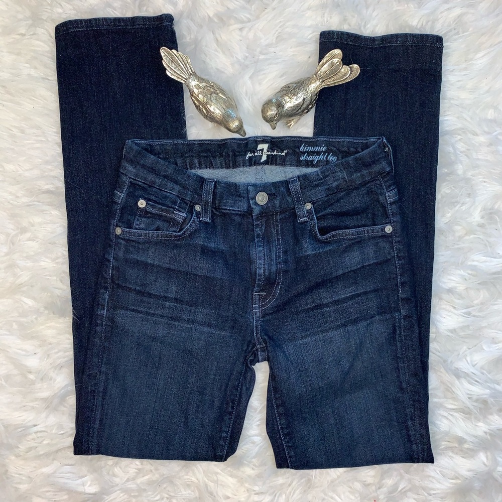 7 FAM  Kimmie Straight Leg Mid-Rise Jeans Sz 27